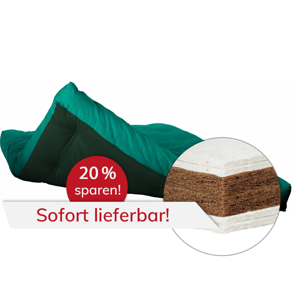 KokosBaumwollfuton 2/4 140x200 cm mint/petrol • Futons • Futon