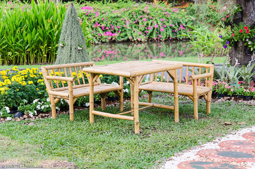 Mit Bambusmöbeln schaffen Sie ein asiatisches Flair mit natürlicher Optik in Ihrem Garten, aber auch in Ihren Wohnräumen.