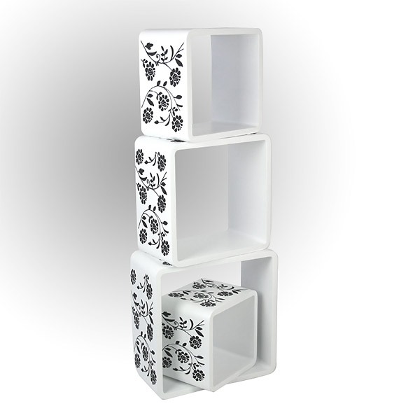 Cube Wall Shelf Set Of 4 White With, White Cube Wall Shelves