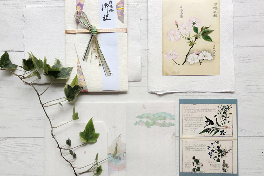 Postkarten Kalligaphie Japanpapier Washi