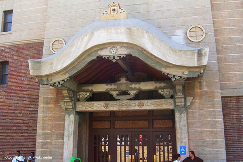 Der buddhistische Tempel Hompa Hongwanji in Japantown, Los Angeles