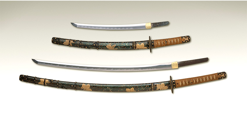 Wakizashi und Katana Samurai-Schwerter