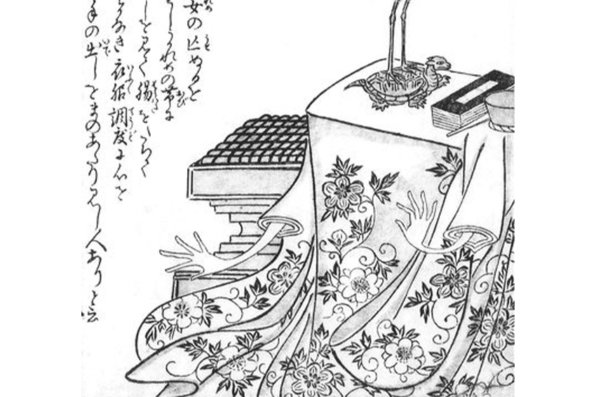 Kosode-no-te, der Kimono-Tsukumogami: Japanischer Geist mit Händen aus den Ärmeln