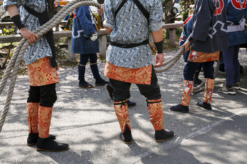 Jika Tabi an Füßen während Matsuri (Sommerfest)