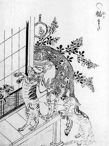 Katzen-Yokai mit gespaltenem Doppelschwanz