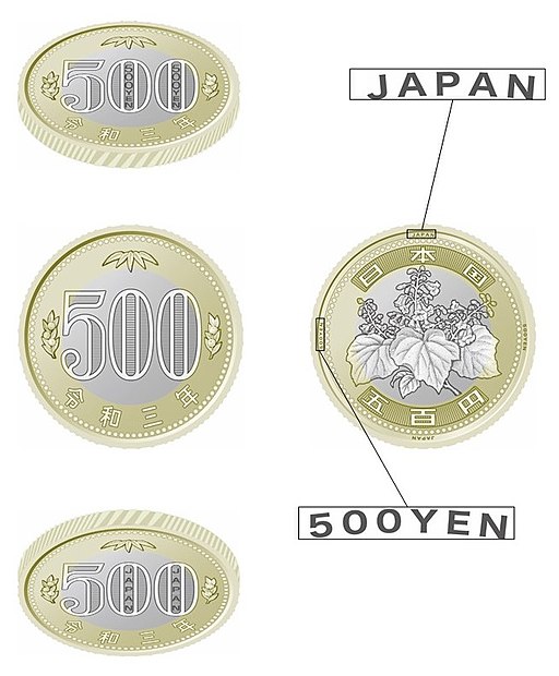 Details der neuen 500 Yen Münze