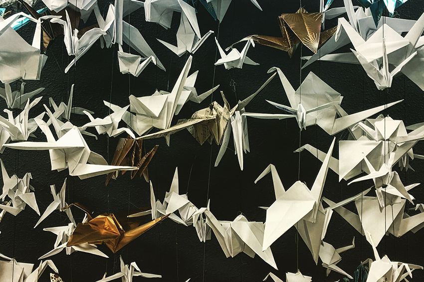 Origami-Kraniche (Orizuru)
