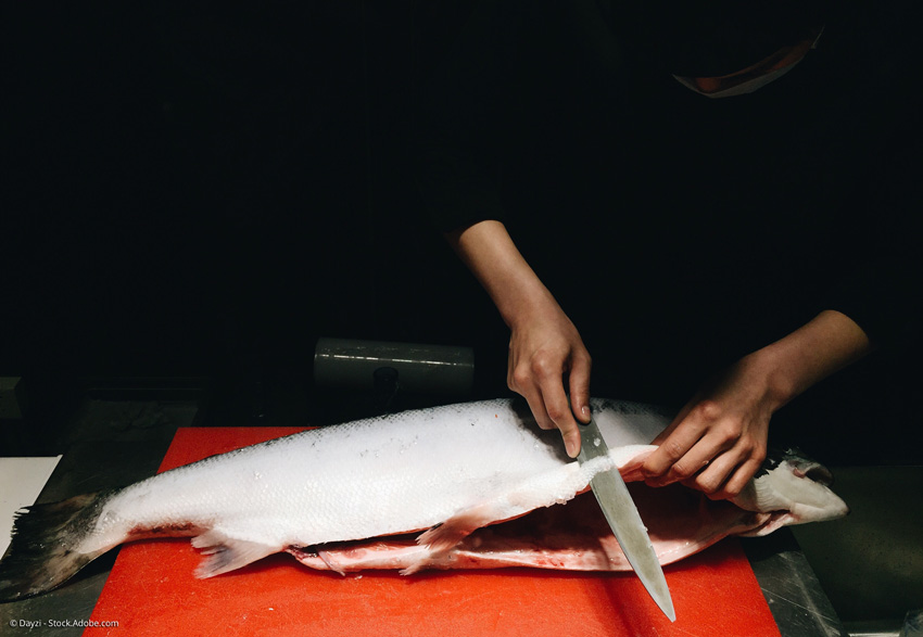Präzises Arbeiten durch den speziellen Schliff der Sashimi Messer