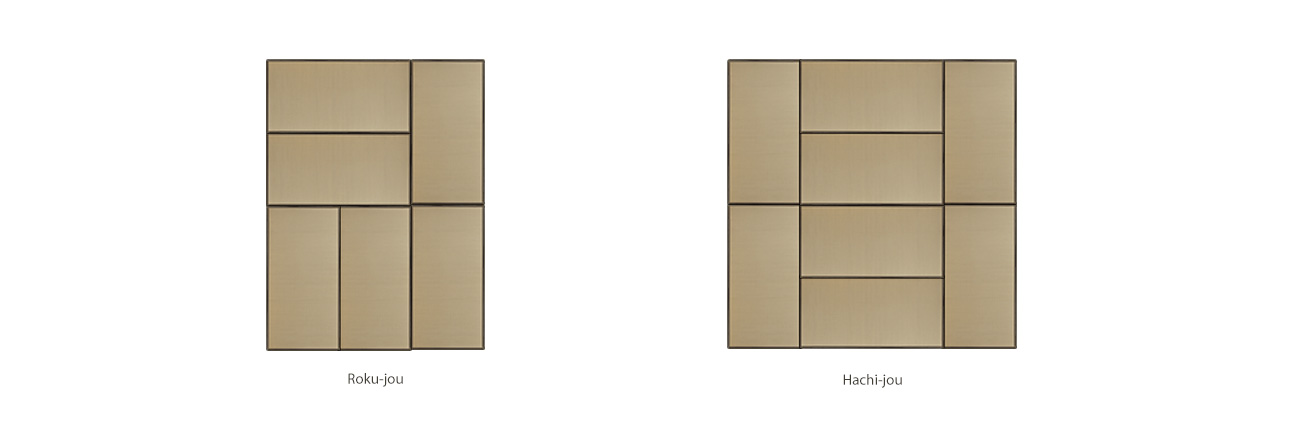 Tatami Varianten Muster für ein Japanzimmer – Washitsu: negativ/ Unglück Fushūgijiki Layout