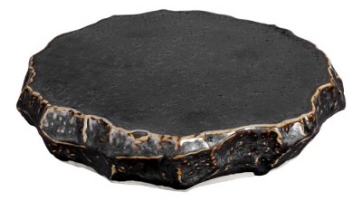 Servierplatte aus Steingut rund