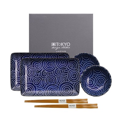 2er Sushiset 'Kotobuki' Japan blau