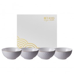 4-er Schalen-Set - Japan weiß 550 ml