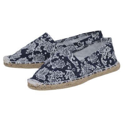 Espadrilles mit Paisley Muster Canvas Damen Slipper Sommerlatschen