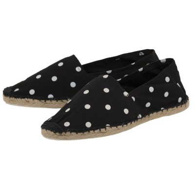 Espadrilles mit Polka Dots Canvas Damen Sommerlatschen mit Punkten