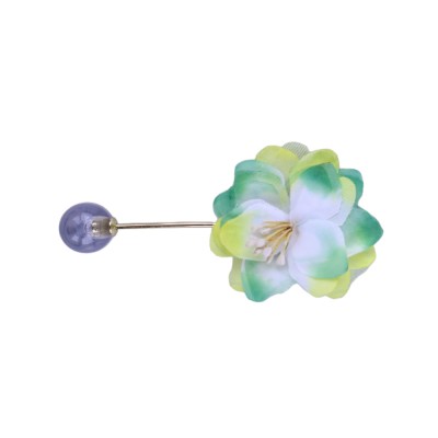 Kanzashi – Stoffblume Gelbgrün