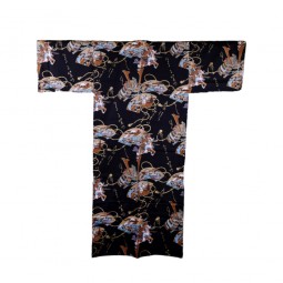 Satin Kimono für Herren – Samurai Schwarz 58 Zoll
