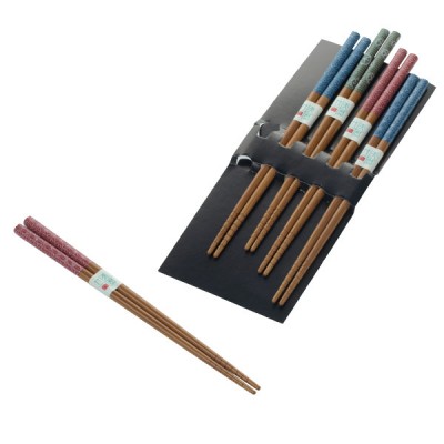 5er Set Essstäbchen Bambus gerillt 5er Set Essstäbchen Bambus gerillt