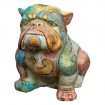Bulldog, Cast Stone, Painted