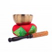 Dharma Klangschale 7 cm mit Schlägel und Kissen