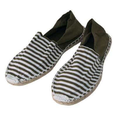 Espadrilles mit Querstreifen Canvas Herren Slipper Sommerlatschen