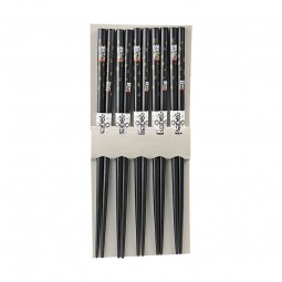 Essstäbchen-Set schwarz 'Glückskatze'