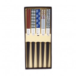 Essstäbchen-Set Schwarz 'Traditionelle Muster'
