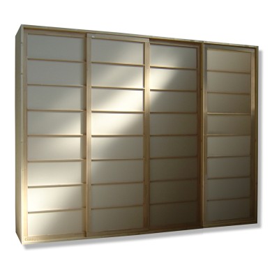 Kleiderschrank System - Shoji Fichte - 320 cm breit mit 4 Türen