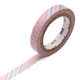 Masking Tape - Pink Flower Stripe