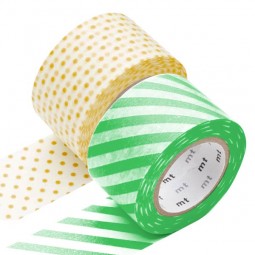 Masking Tape - Wide (L) - Stripe green & Dot, apricot