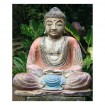Sitting Buddha, Painted Stone Casting