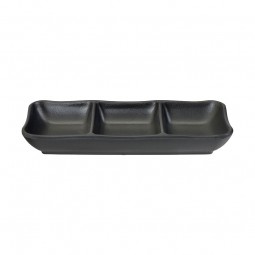 Sauces Shell 3-Divided Melamine Matte Black