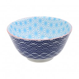 Food Bowl Asanoha Seigaiha - Light Blue / Dark Blue