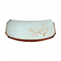 Sushi Plate Soshun Turquoise Rectangular 22X15cm