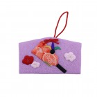 Ema – Japansiche Glückstafel Ume & Hagoita aus Holz und japanischer Kreppseide