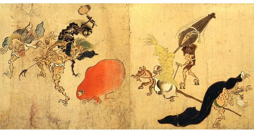 Tsukumogami: Japanische Artefaktgeister aus Alltagsgegenständen – Illustration mit lebendig gewordenen Werkzeugen